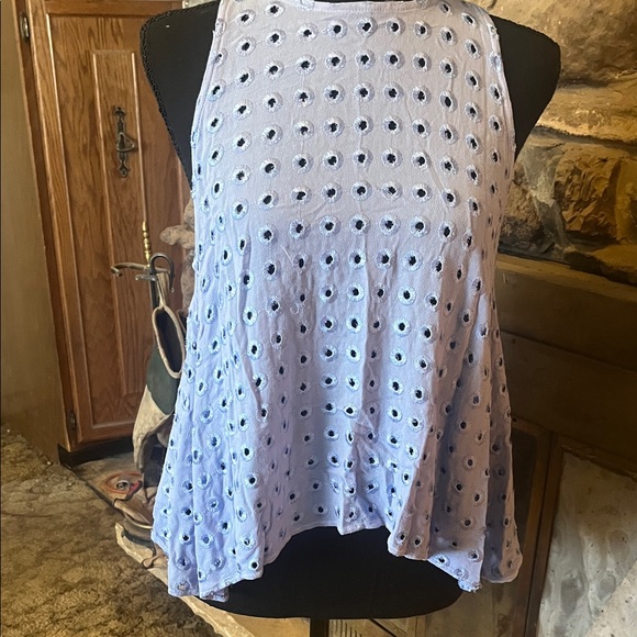 flowers of romance Tops - Lavender Eyelet open back top by Flowers of Romance
